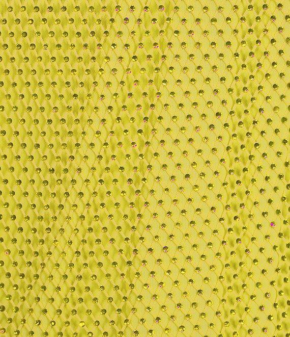 Skies Are Blue Rhinestone Mesh Scoop Neck Sleeveless Tank Mini Dress Product Image