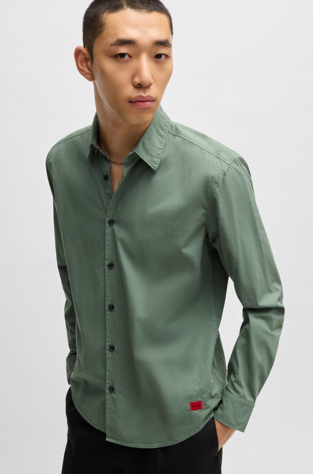 Slim-fit shirt in stretch-cotton canvas Product Image