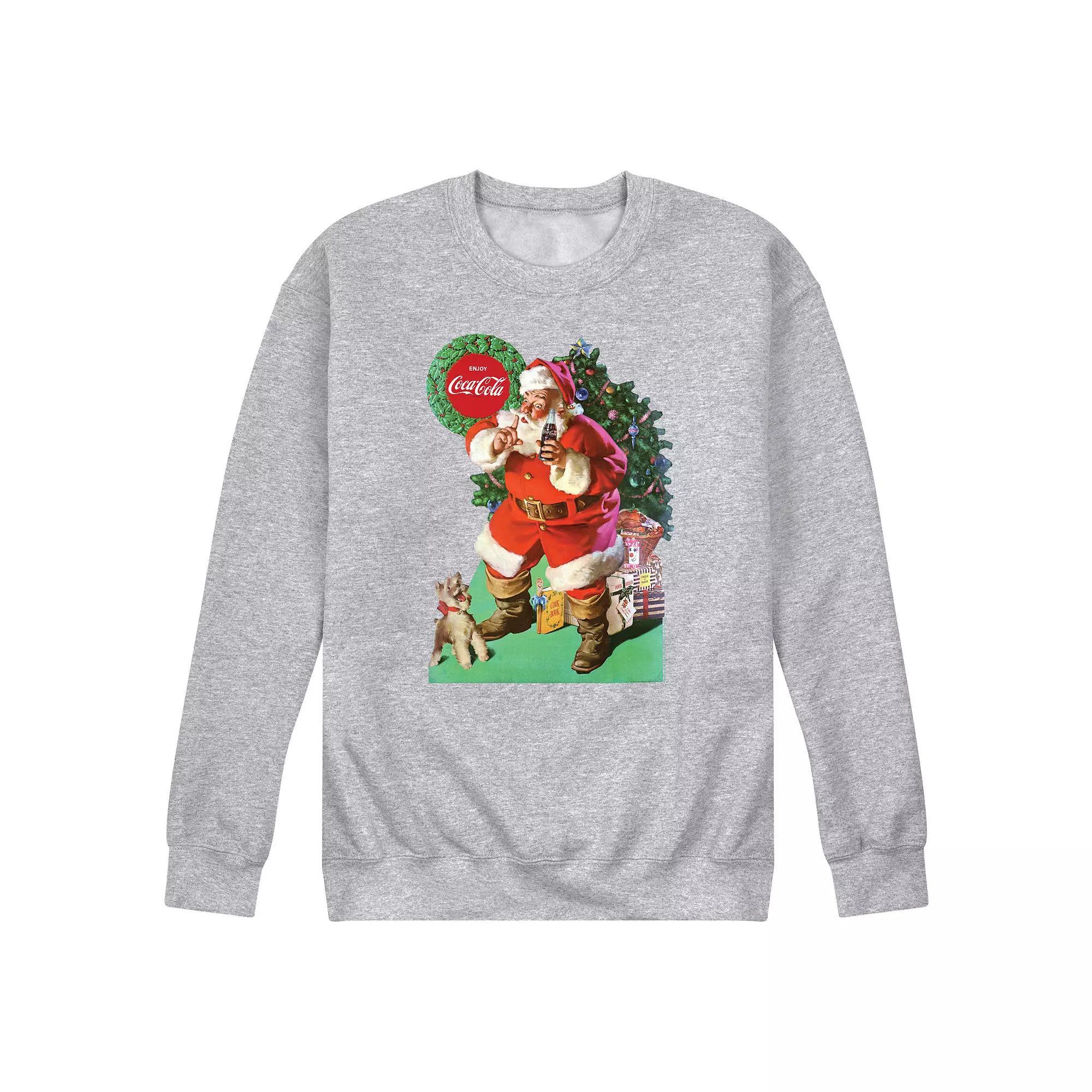 Men's CocaCola Vintage Santa with Dog Sweatshirt,  Product Image