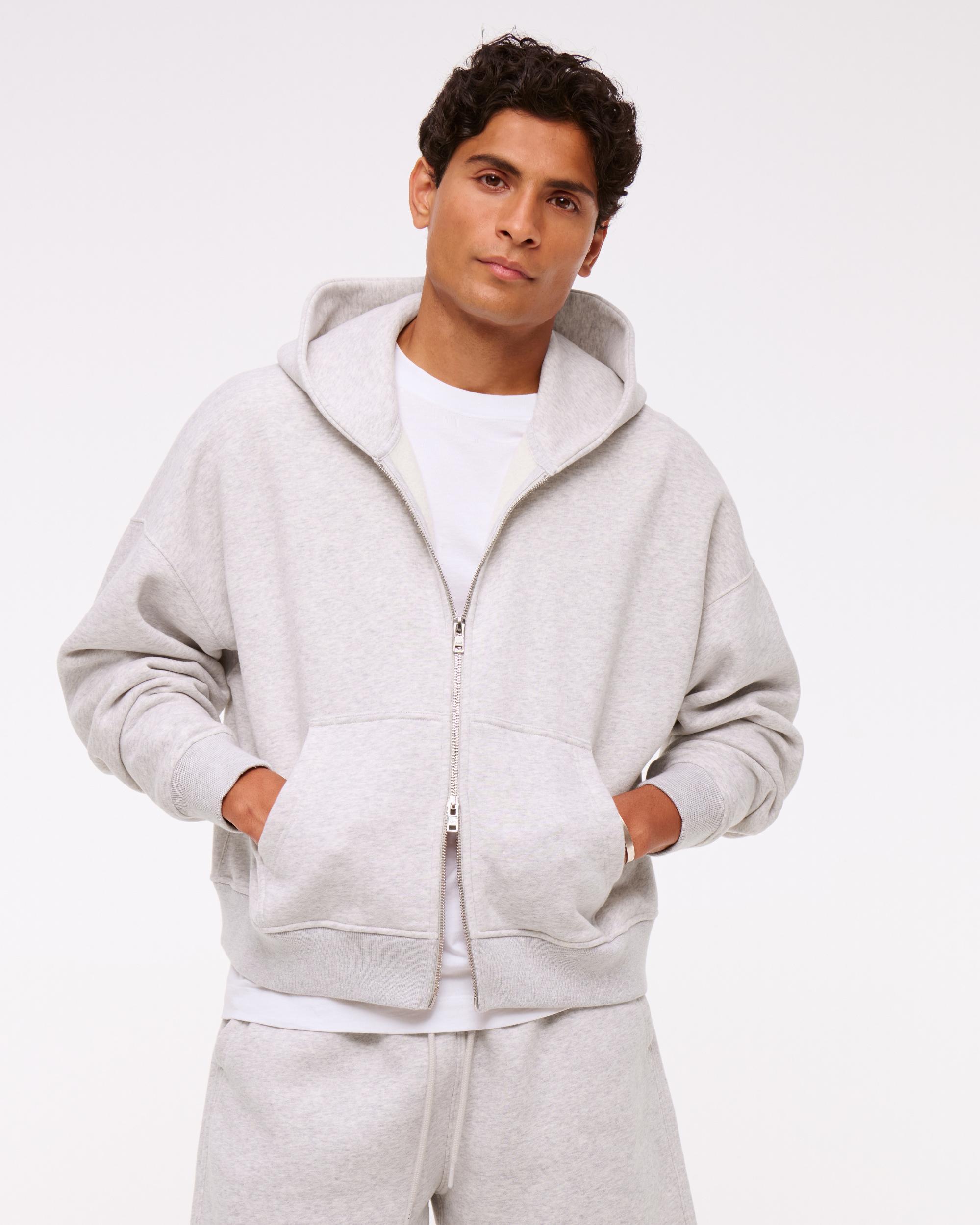 Cropped Essential Full-Zip Hoodie Product Image