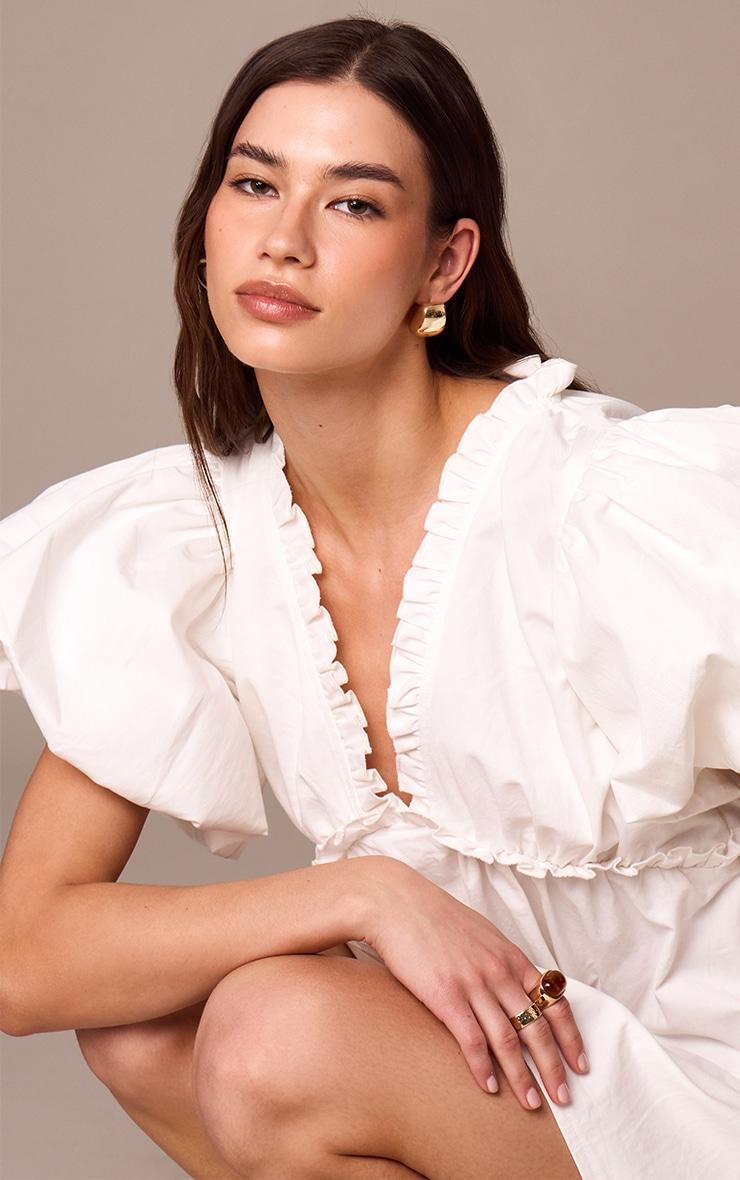 Gold Square Chunky Stud Earrings Product Image