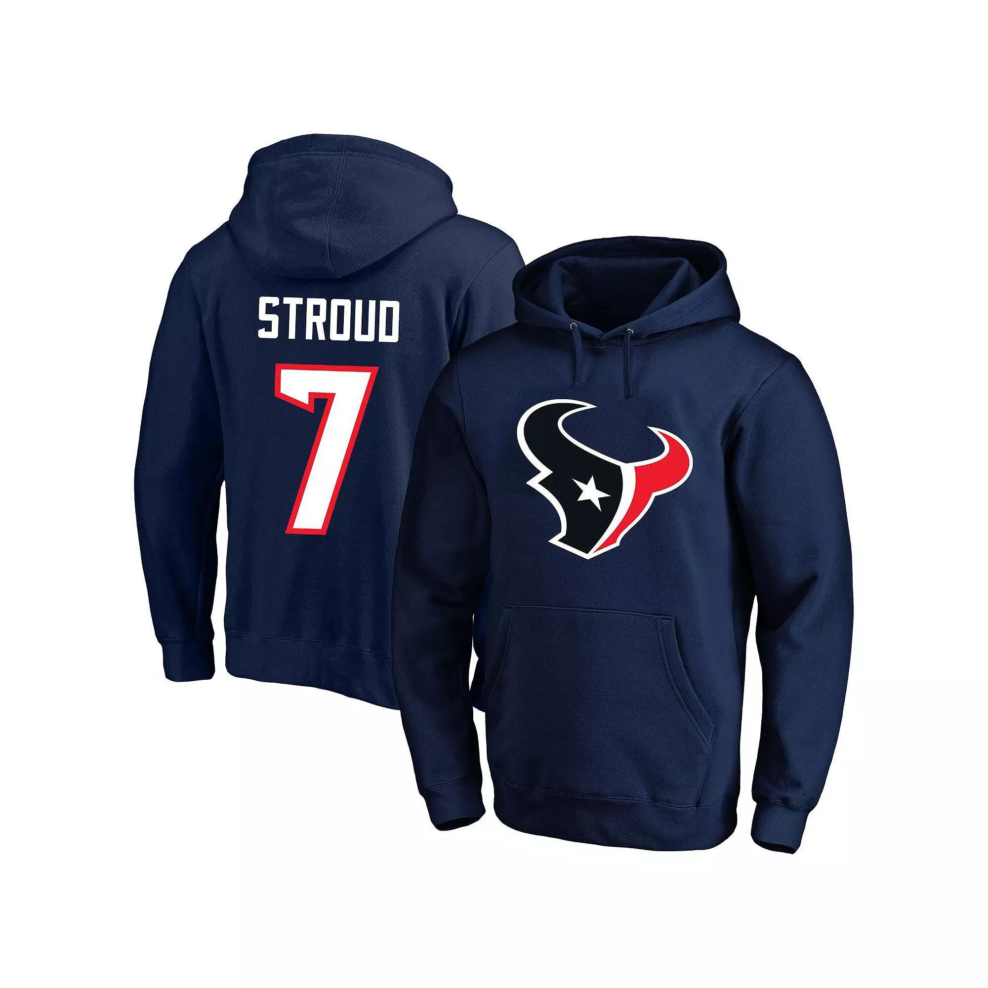 Men's Fanatics C.J. Stroud Navy Houston Texans Big & Tall Name & Number Fleece Pullover Hoodie,  Product Image