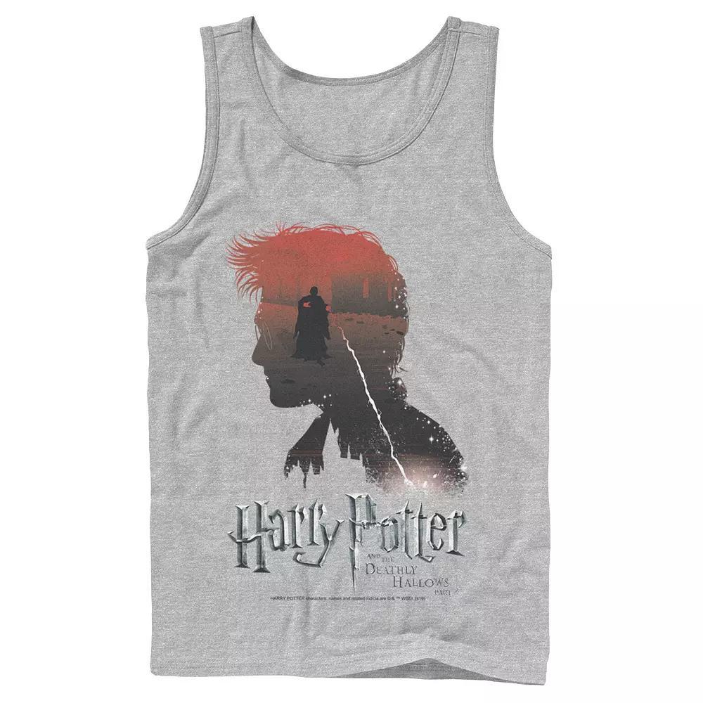 Men's Harry Potter Deathly Hallows Voldemort Silhouette Fill Tank Top, Size: XXL, Athletic Grey Product Image