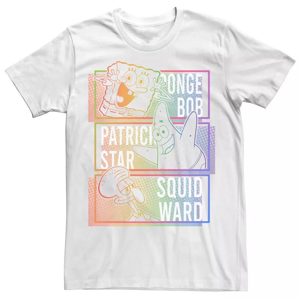 Adult SpongeBob SquarePants Patrick Squidward Rainbow Gradient Tee, Men's,  Product Image