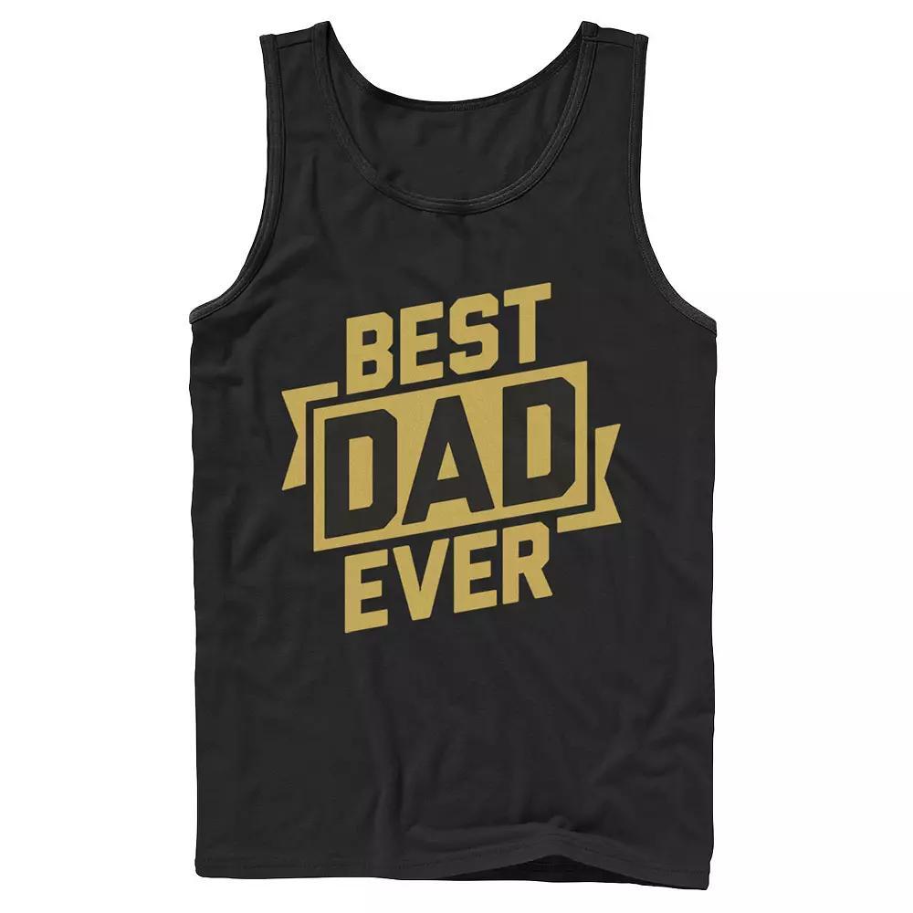 Men's Father's Day Best Dad Ever Gold Ribbon Tank Top,  Product Image
