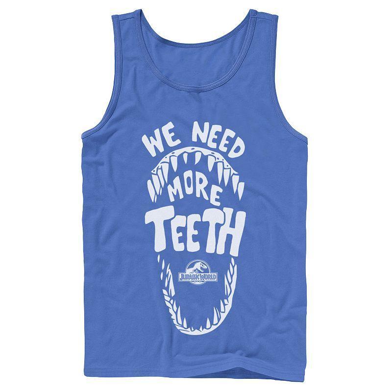 Men's Jurassic World We Need More Teeth Graphic Tank Top, Size: Medium, Royal Product Image