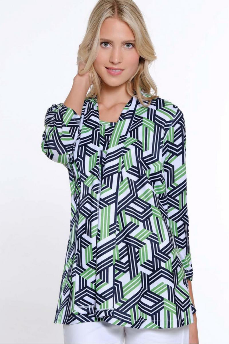 Print Knit Jacket and Matching Tank Set Product Image