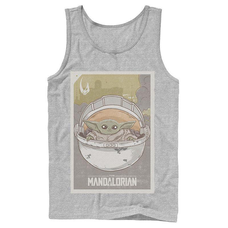 Mens Star Wars The Mandalorian The Child aka Baby Yoda Poster Tank Top Blue Product Image