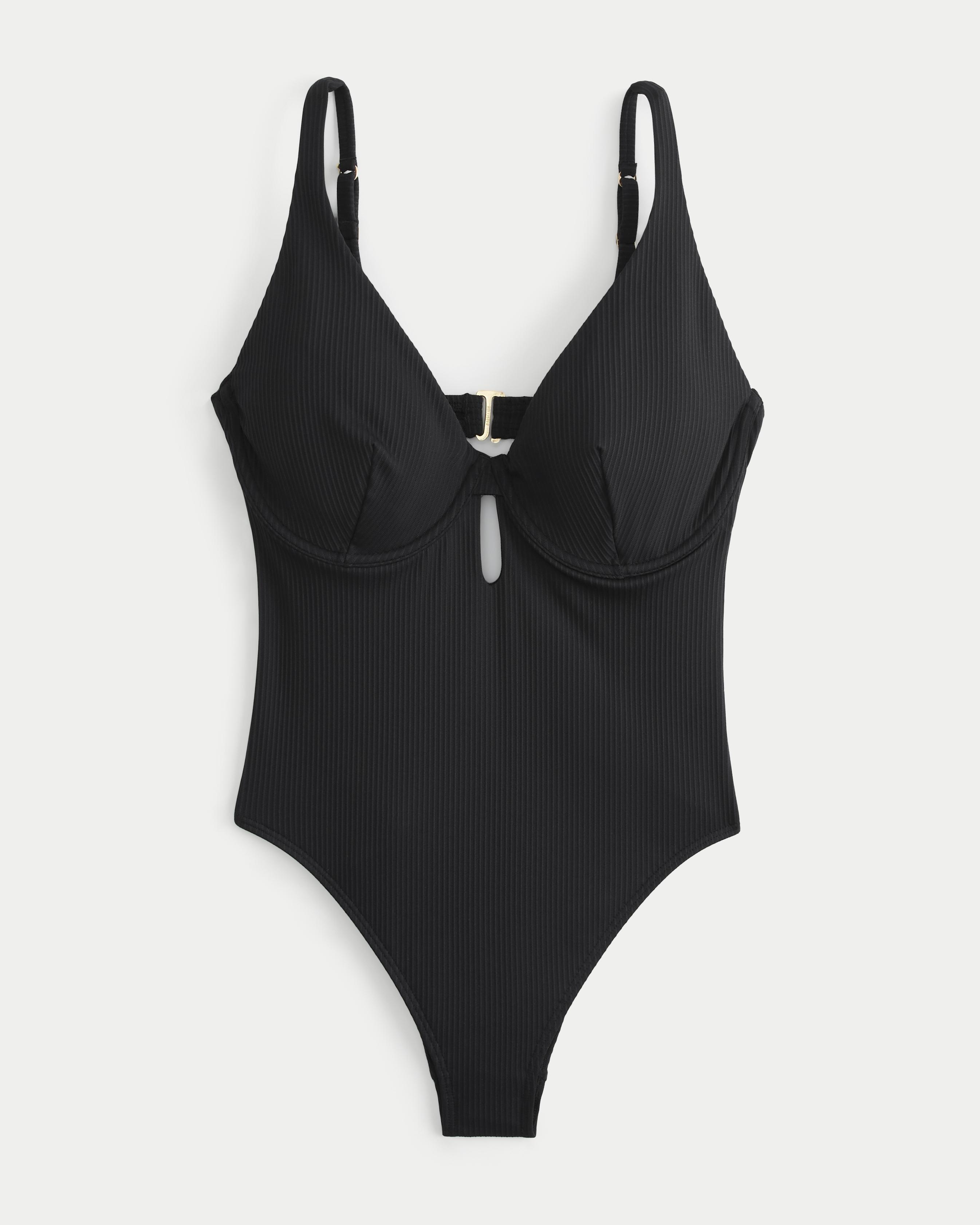 Curvy Ribbed One-Piece Swimsuit Product Image