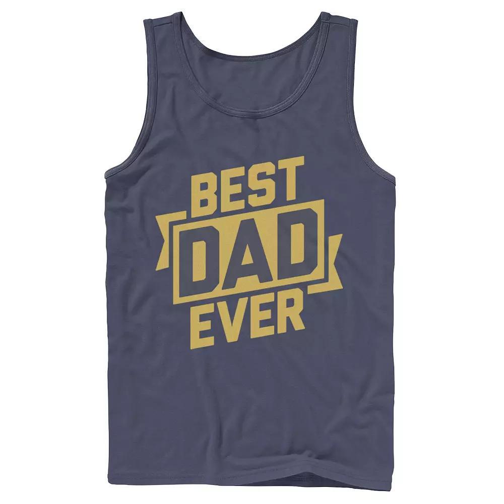 Men's Father's Day Best Dad Ever Gold Ribbon Tank Top,  Product Image