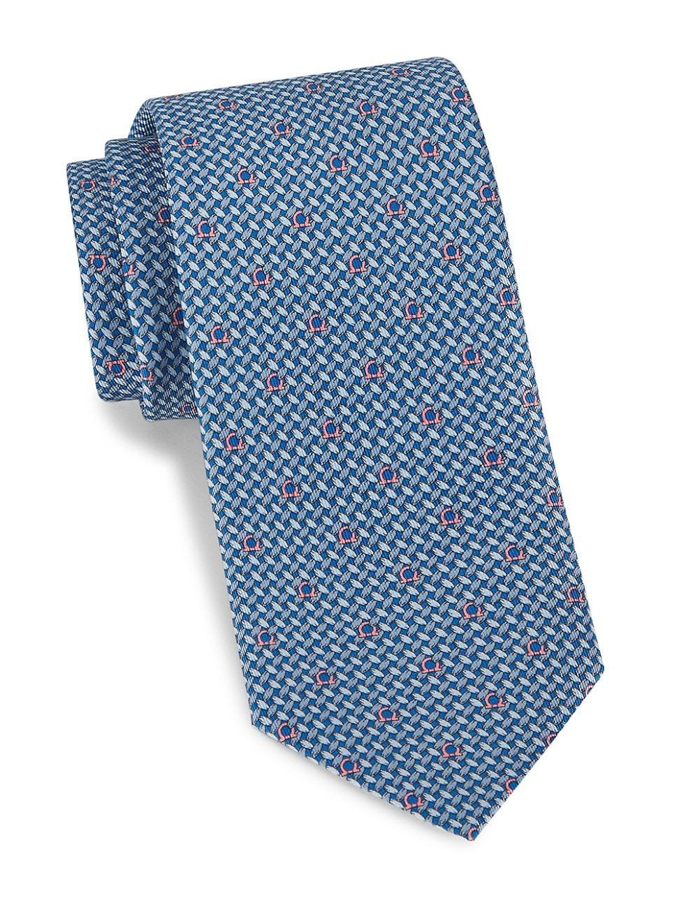 Mens Gancini Woven Pattern Silk Tie Product Image