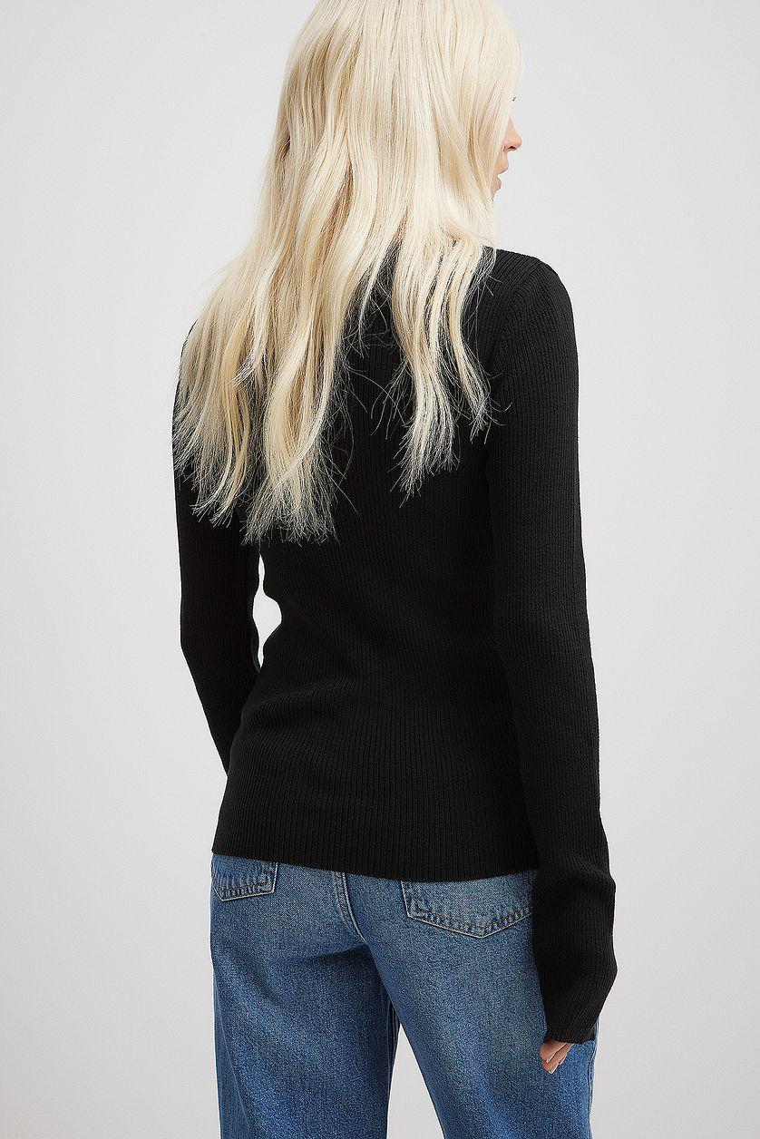 V-detail Light Rib Knitted Sweater Product Image