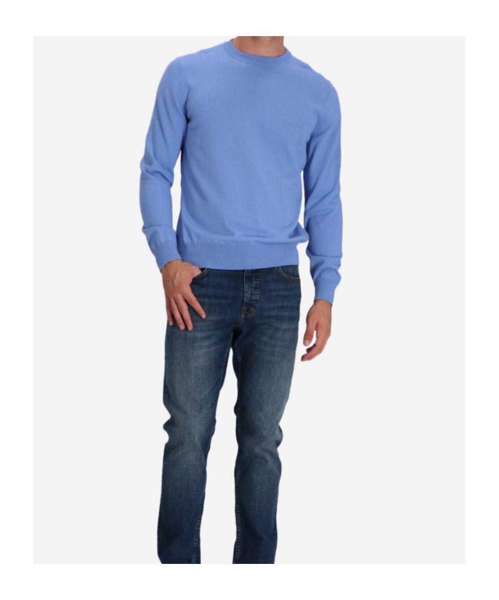 HUGO BOSS Logo-embroidered Jumper In Blue Product Image