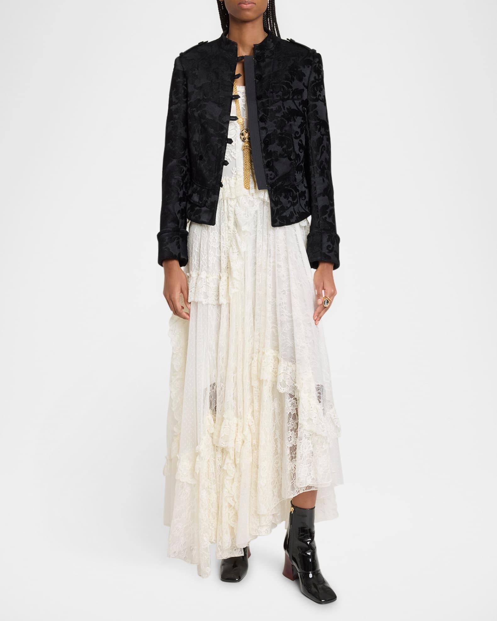 Jacquard Velvet Single-Breasted Jacket Product Image