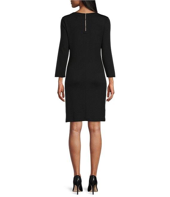 Tommy Bahama Darcy Ponte Knit Round Neck 3/4 Sleeve Shift Dress Product Image