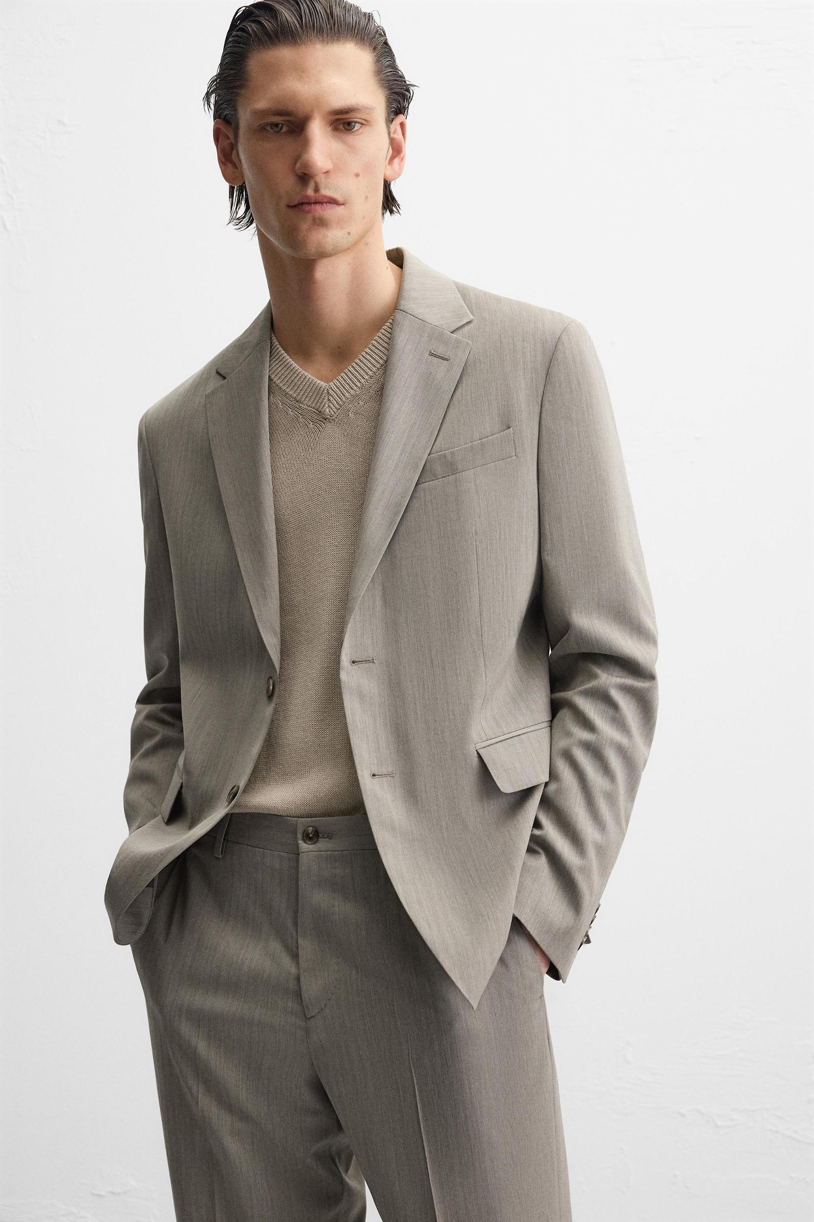 HERRINGBONE SUIT JACKET Product Image