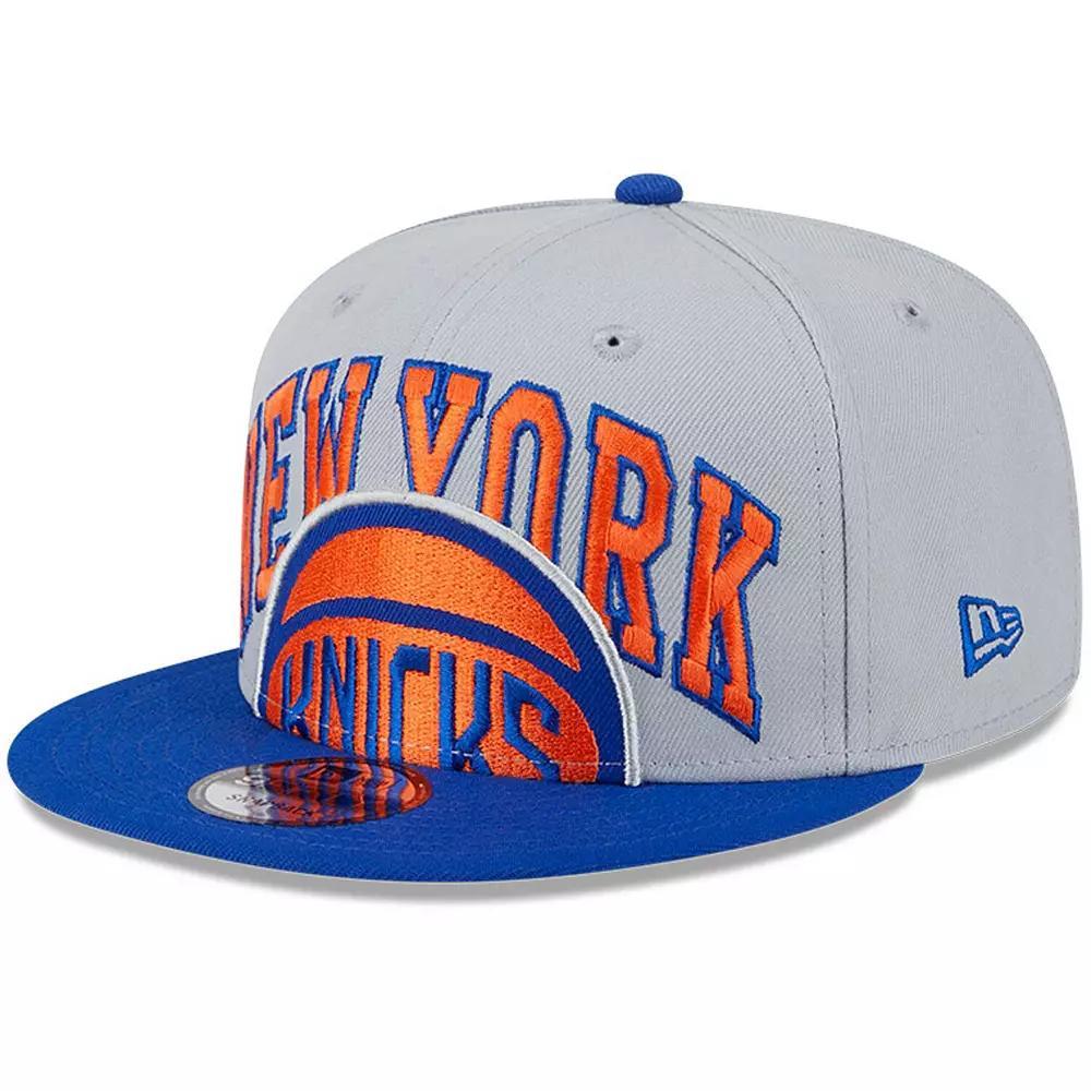 Men's New Era Gray/Blue New York Knicks Tip-Off Two-Tone 9FIFTY Snapback Hat, Grey Product Image