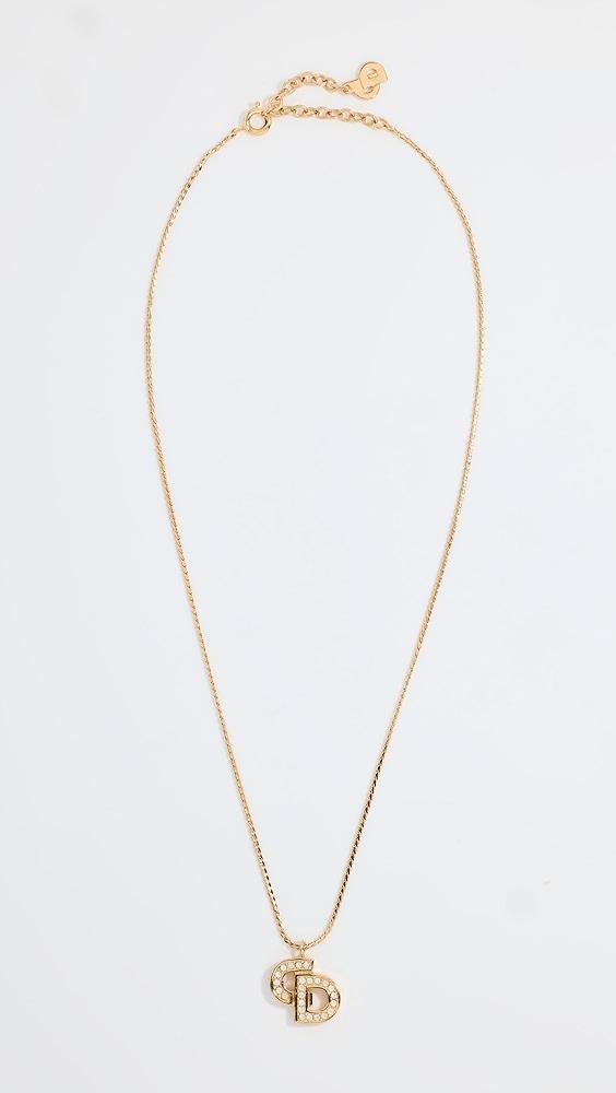 What Goes Around Comes Around Dior Gold Crystal CD Necklace | Shopbop Product Image