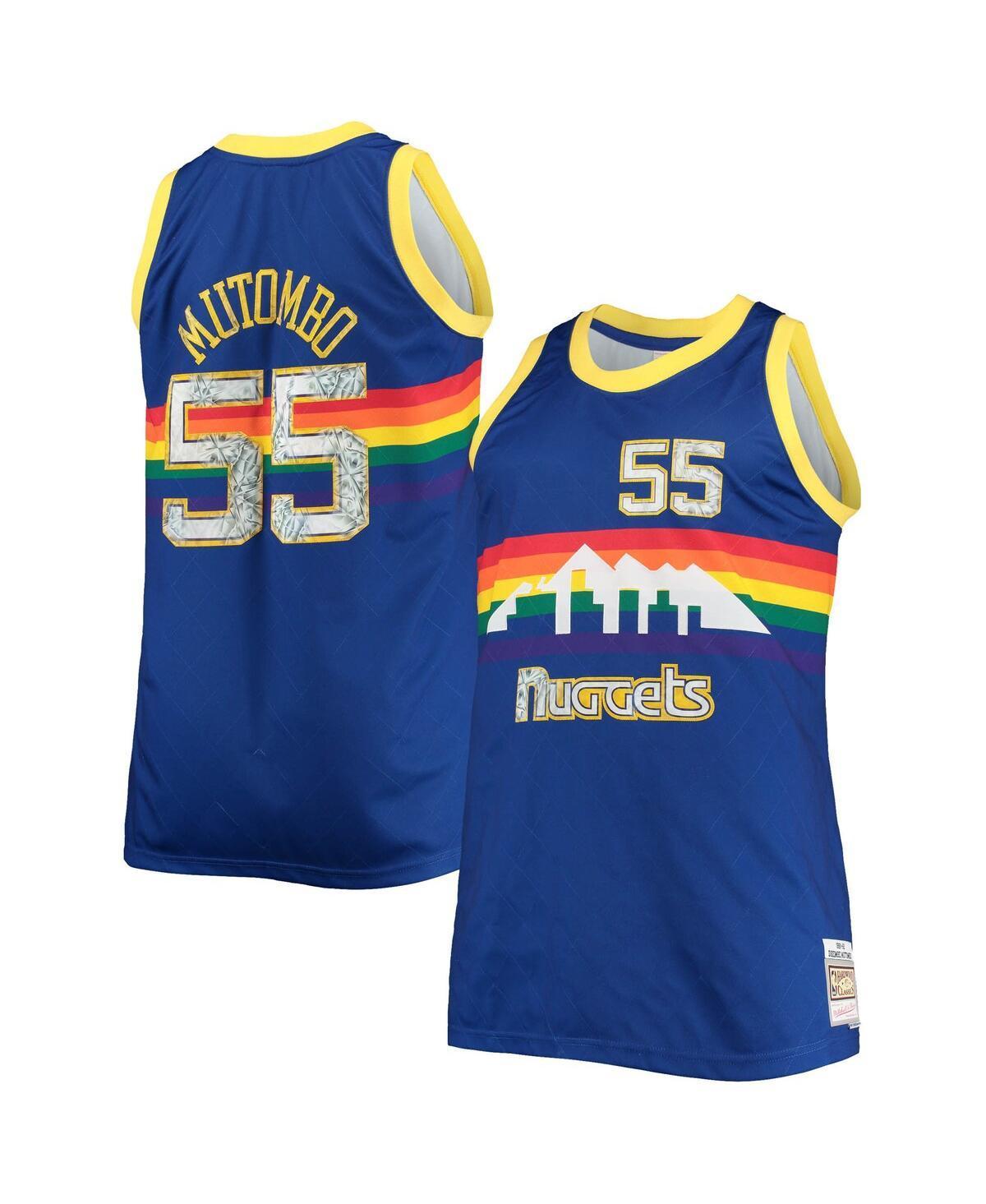 Mens Dikembe Mutombo Blue Denver Nuggets Big and Tall 1991-92 Nba 75th Anniversary Diamond Swingman Jersey - Blue Product Image