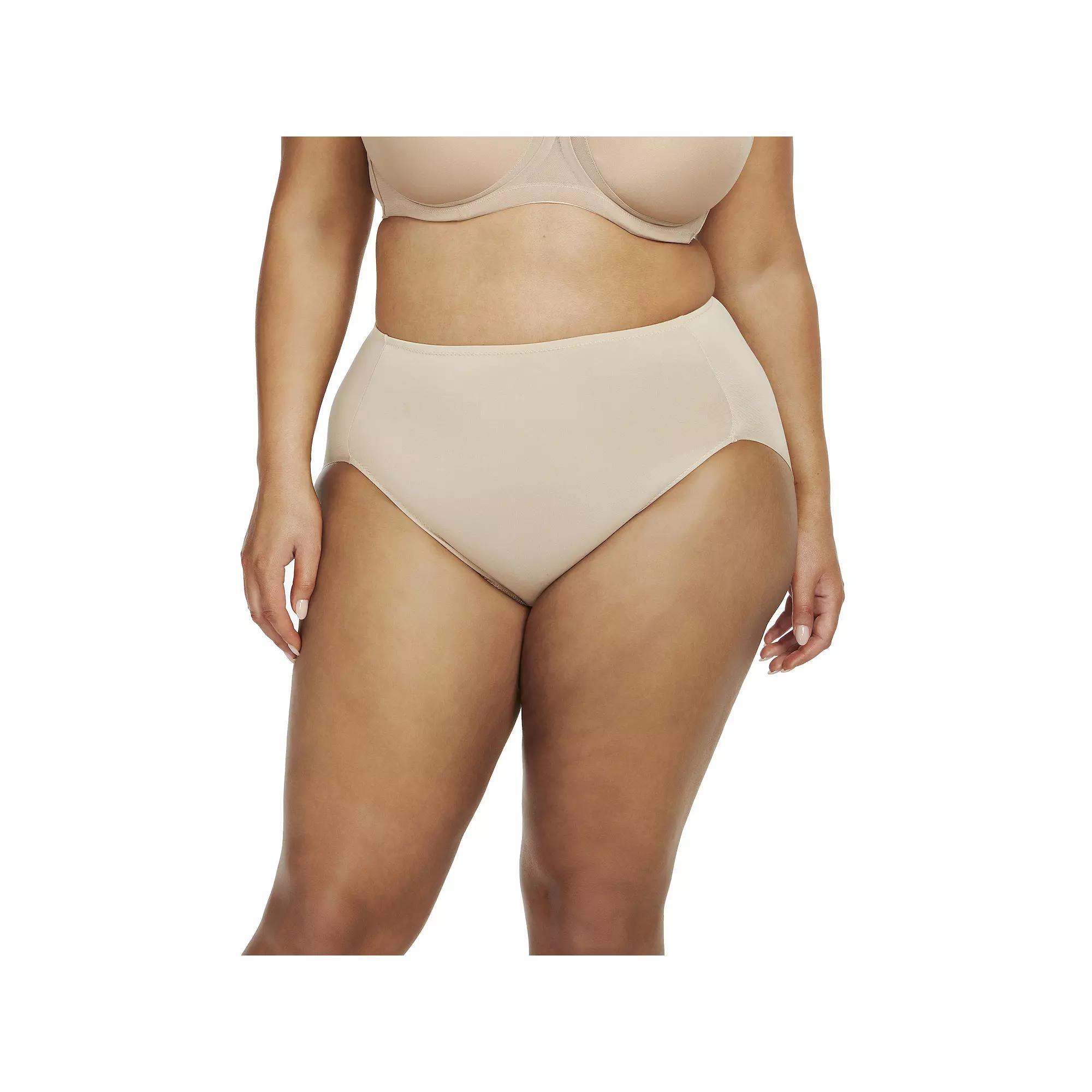 Plus Size Naomi & Nicole Shapewear No Show, No Lines Hi-Cut Brief Panty A814, Womens Product Image