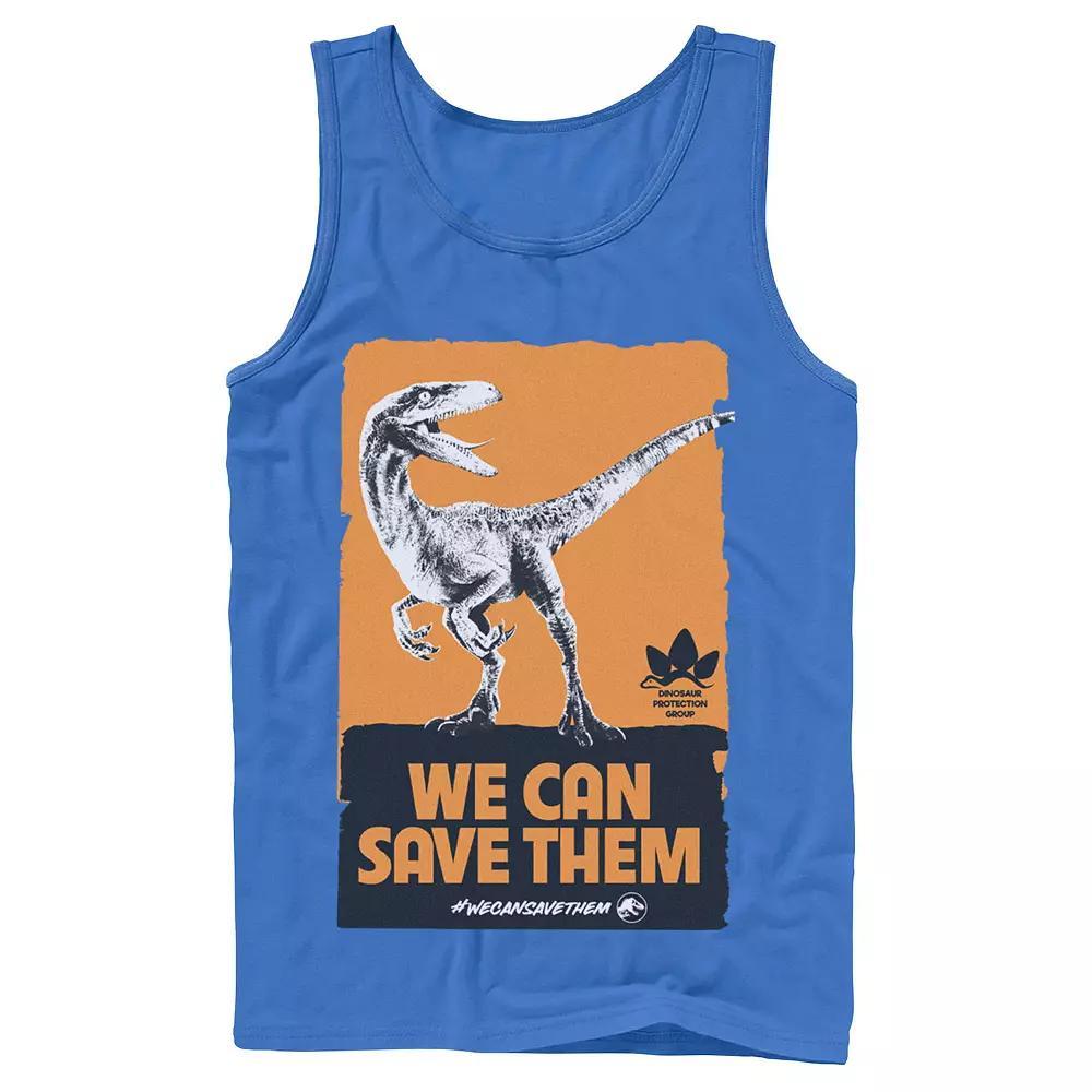 Men's Jurassic World We Can Save Them Poster Tank Top,  Product Image