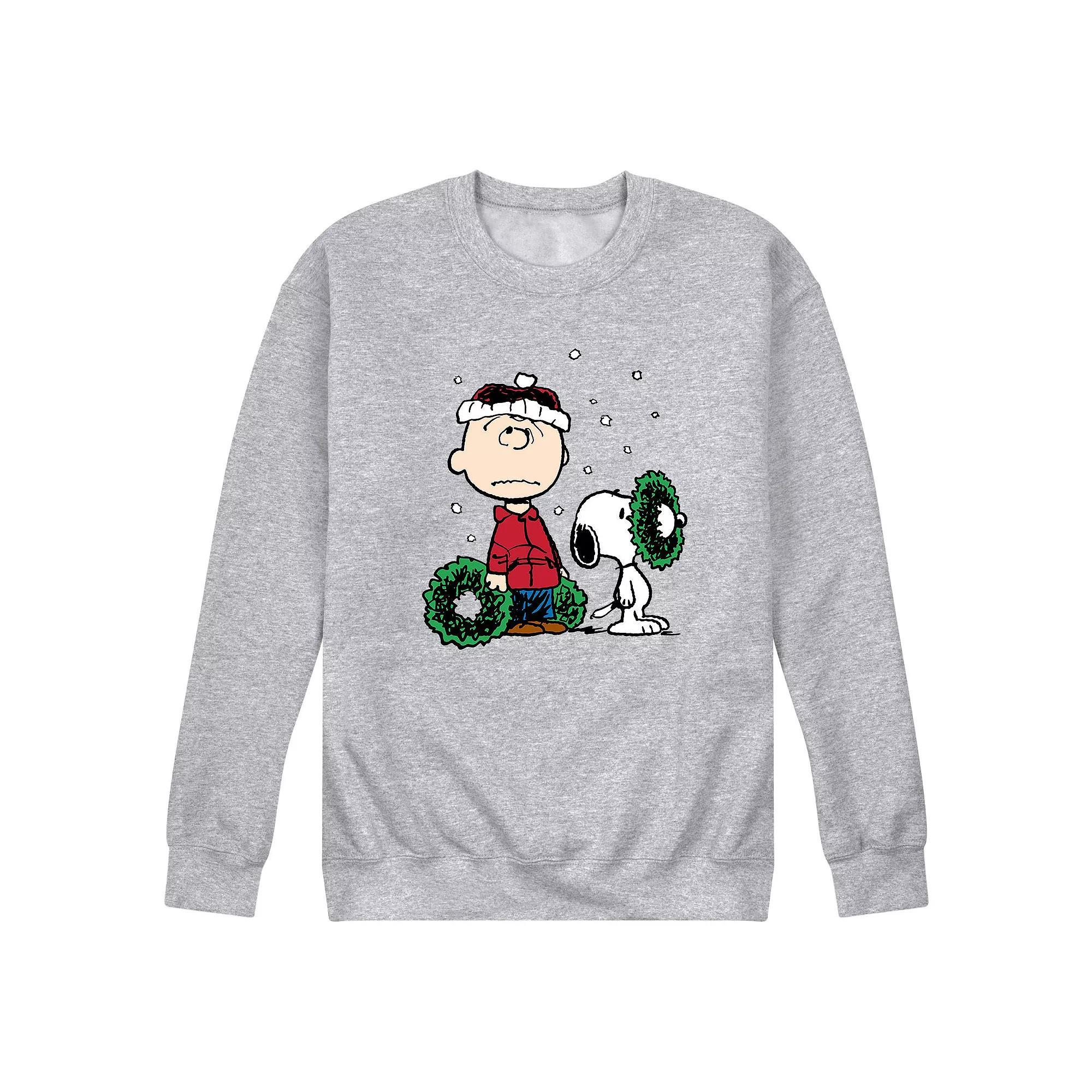 Men's Peanuts Charlie Brown Wreath Sweatshirt,  Product Image