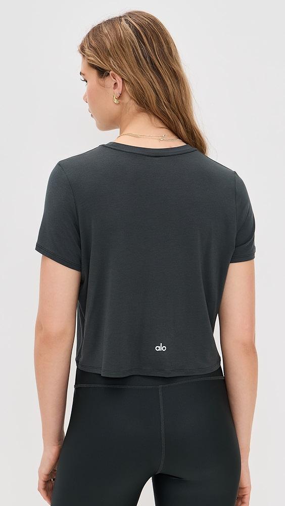 Alo Yoga Cropped All Day Short Sleeve | Shopbop Product Image