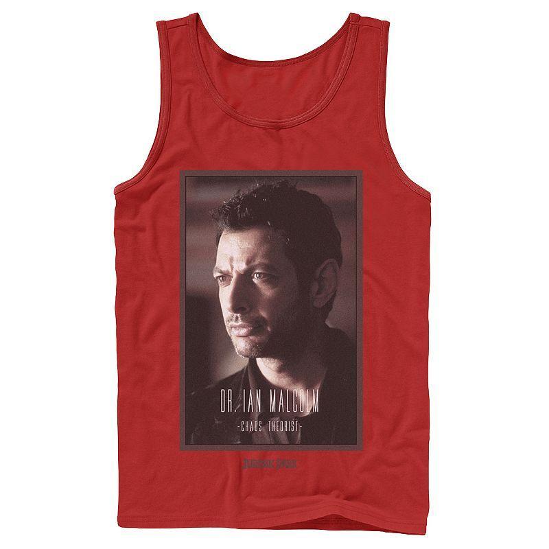 Mens Jurassic Park Dr. Ian Malcolm Chaos Theorist Graphic Tank Top Athletic Grey Product Image