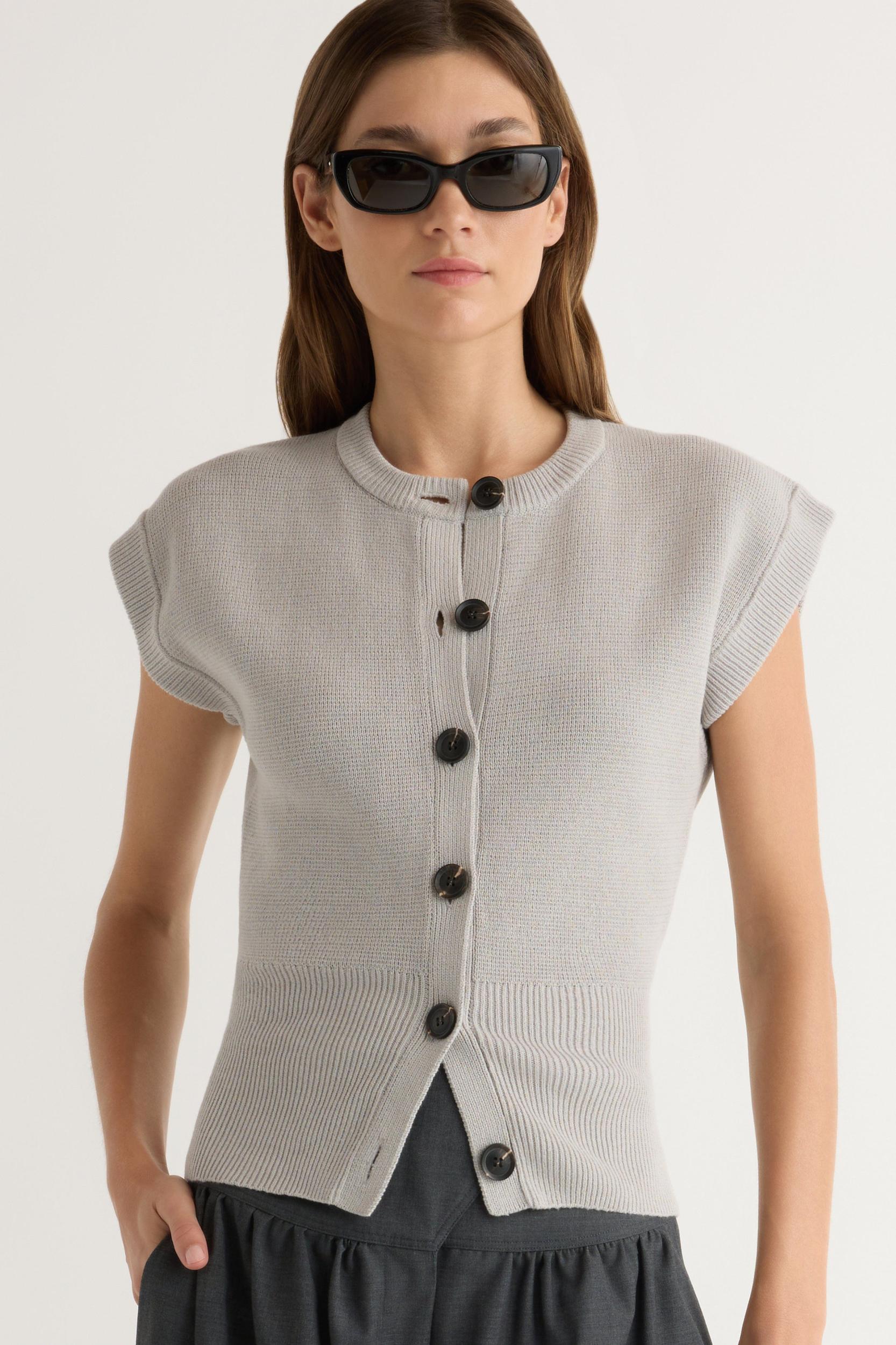 Solea Button Knit Vest Product Image
