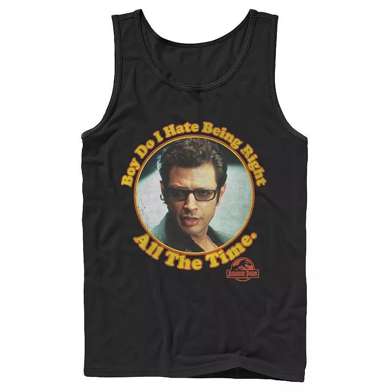 Men's Jurassic Park Hate Being Right All The Time Tank Top, Size: XL, Black Product Image