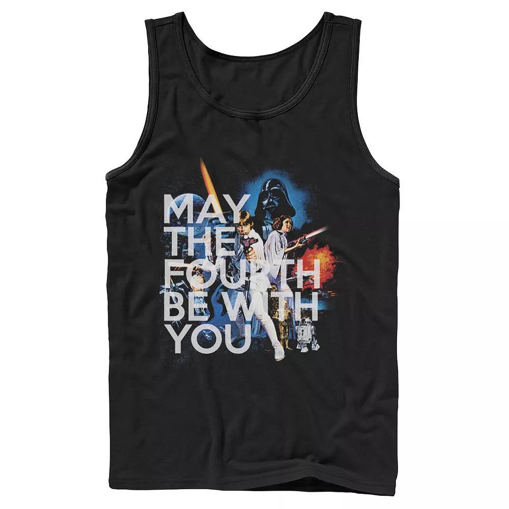 Men's Star Wars May The Fourth Be With You Vintage Movie Poster Tank Top,  Product Image