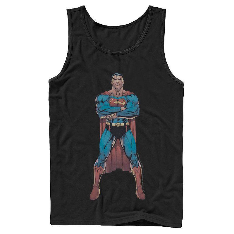 Mens DC Comics Superman Power Stance Comic Poster Tank Top Product Image