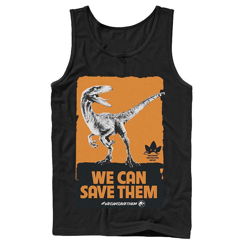 Men's Jurassic World We Can Save Them Poster Tank Top,  Product Image