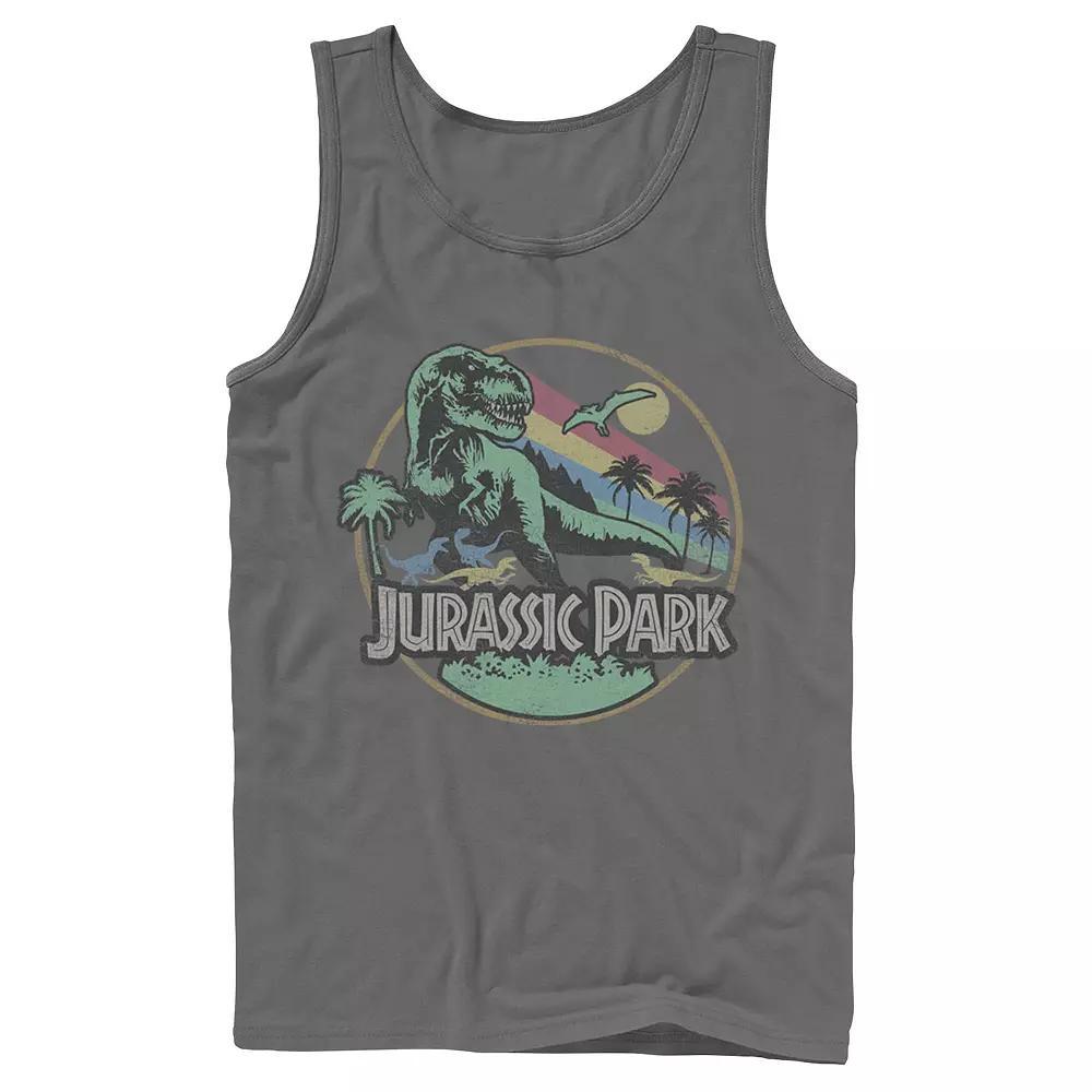 Men's Jurassic Park Retro Circle Tank Top,  Product Image