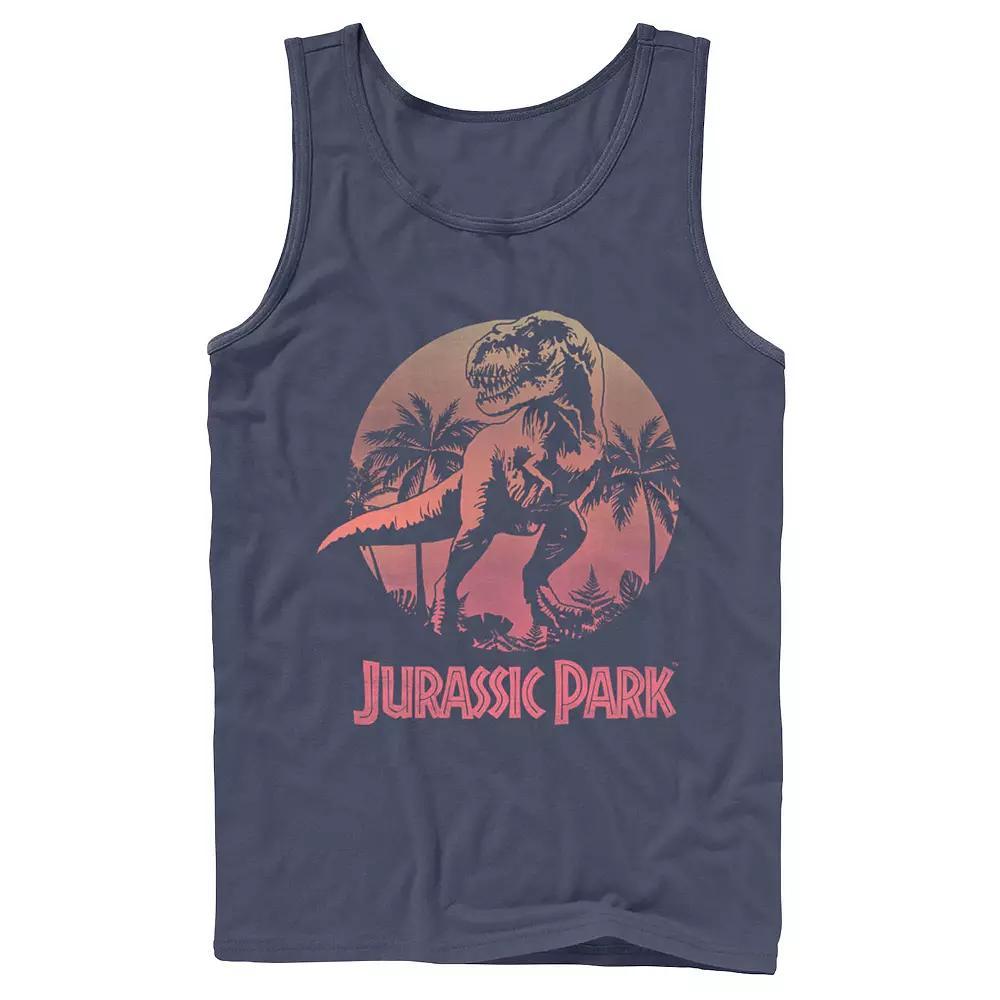 Men's Jurassic Park T-Rex Gradient Sunset Tank Top,  Product Image