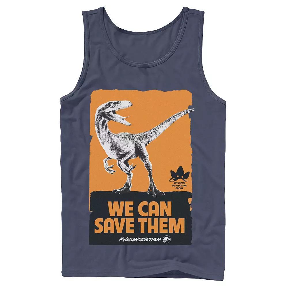 Men's Jurassic World We Can Save Them Poster Tank Top,  Product Image