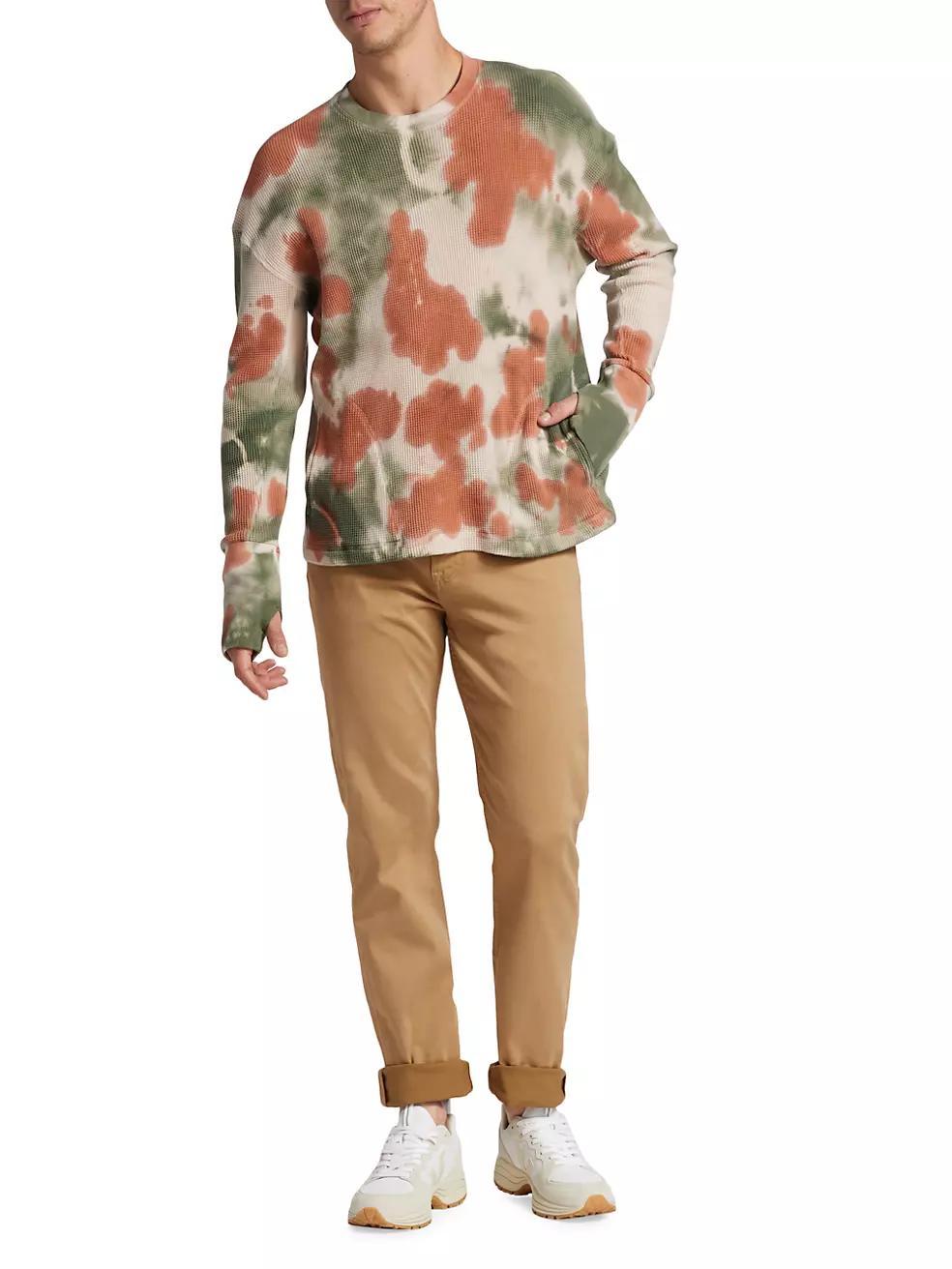 Tie-Dye Waffle-Knit Sweatshirt Product Image