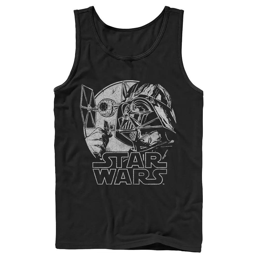 Men's Star Wars Darth Vader And Ships Tank Top, Size: XL, Black Product Image