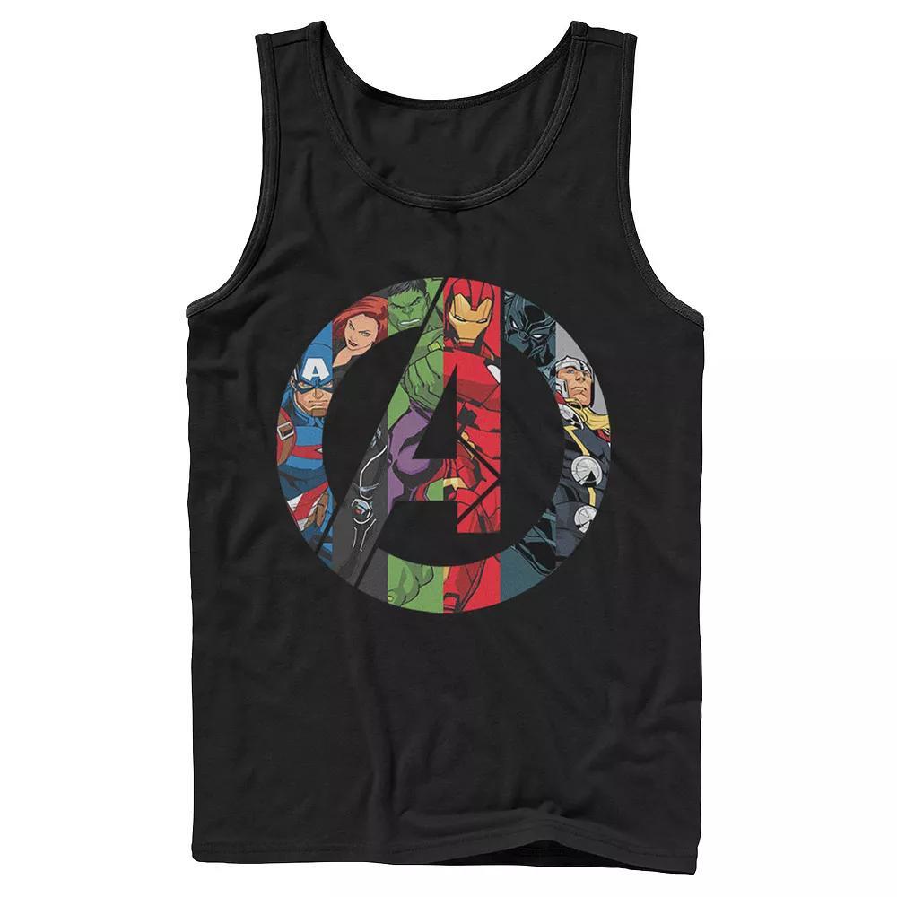 Men's Marvel Avengers Group Shot Comic Fill Logo Tank Top,  Product Image