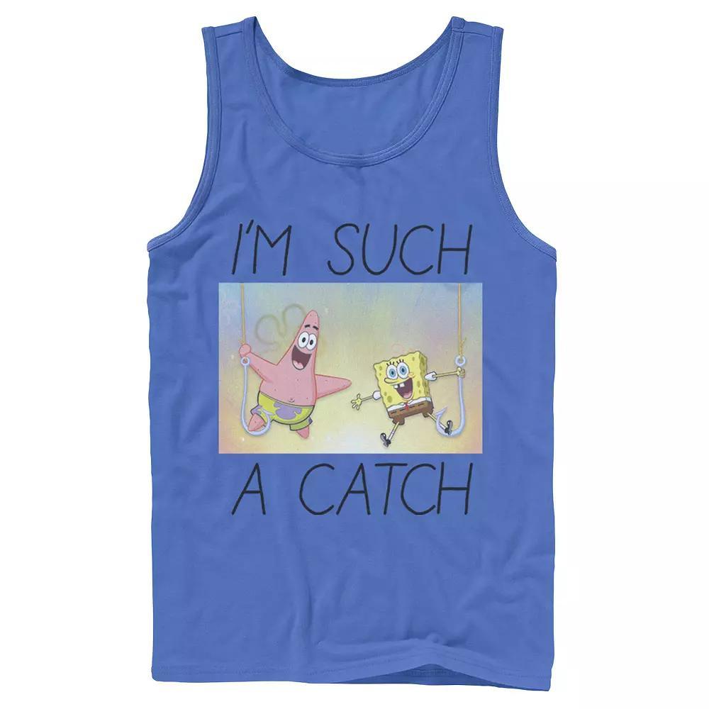 Men's Nickelodeon SpongeBob SquarePants Such A Catch Fish Hook Graphic Tank Top,  Product Image