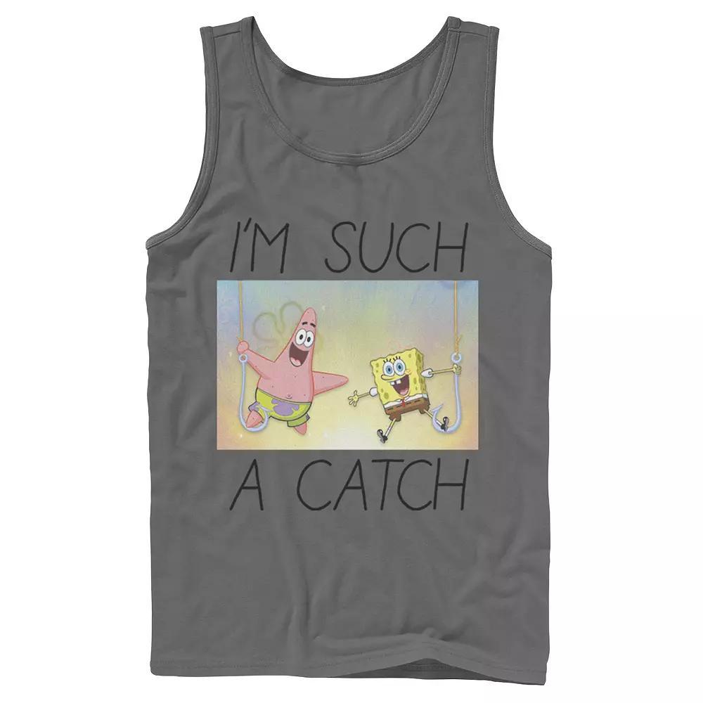 Men's Nickelodeon SpongeBob SquarePants Such A Catch Fish Hook Graphic Tank Top,  Product Image