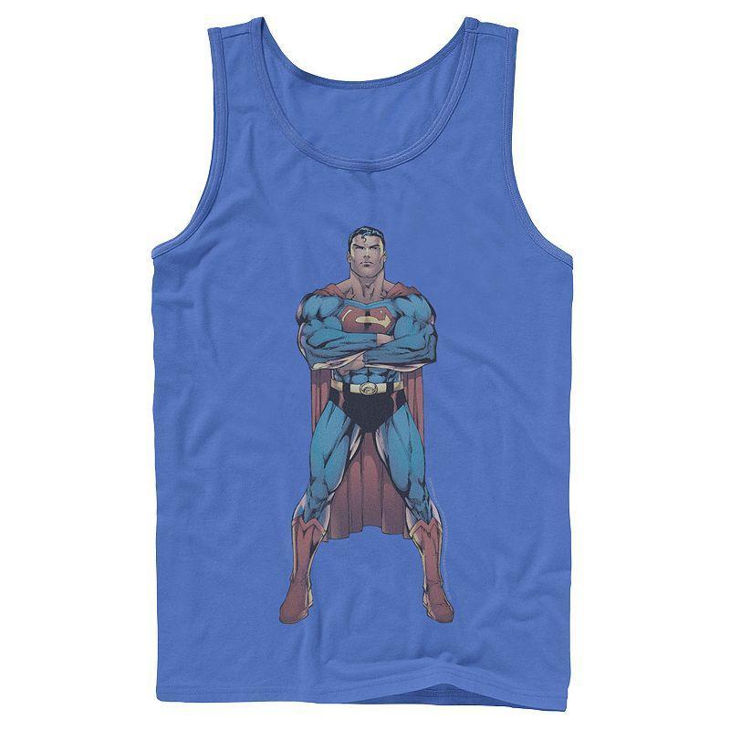 Mens DC Comics Superman Power Stance Comic Poster Tank Top Product Image