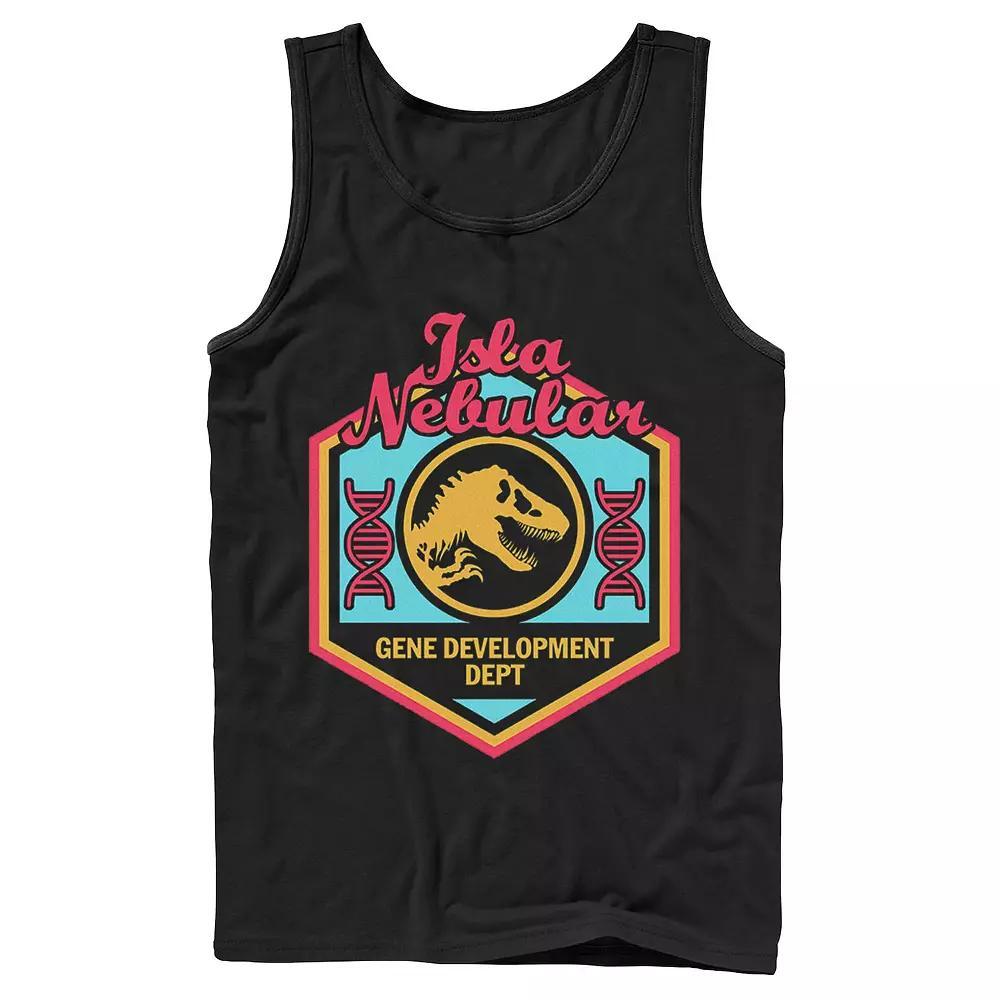 Men's Jurassic World Isla Nebular Gene Dept. Badge Tank Top,  Product Image