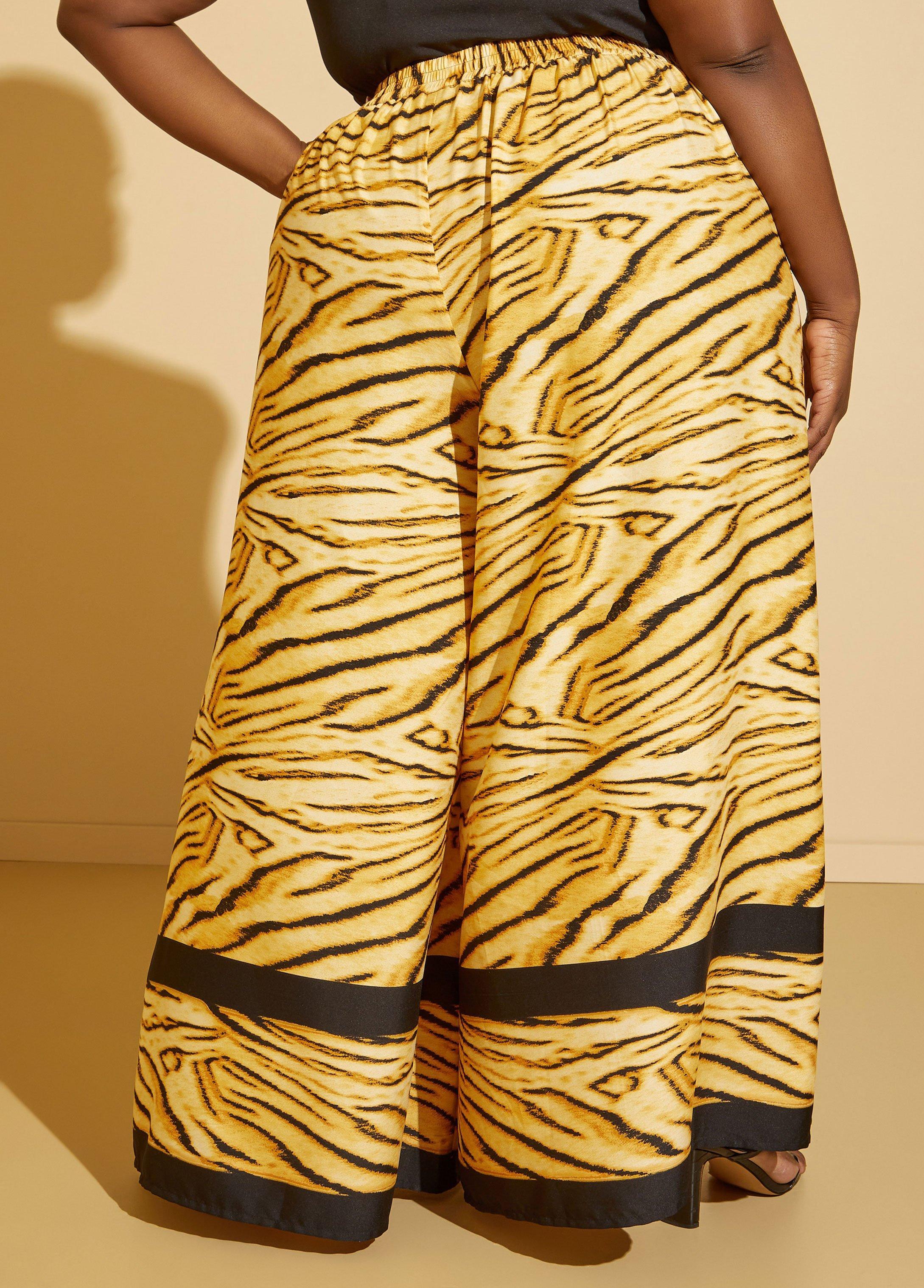 Tiger Print Wide Leg Pants Product Image