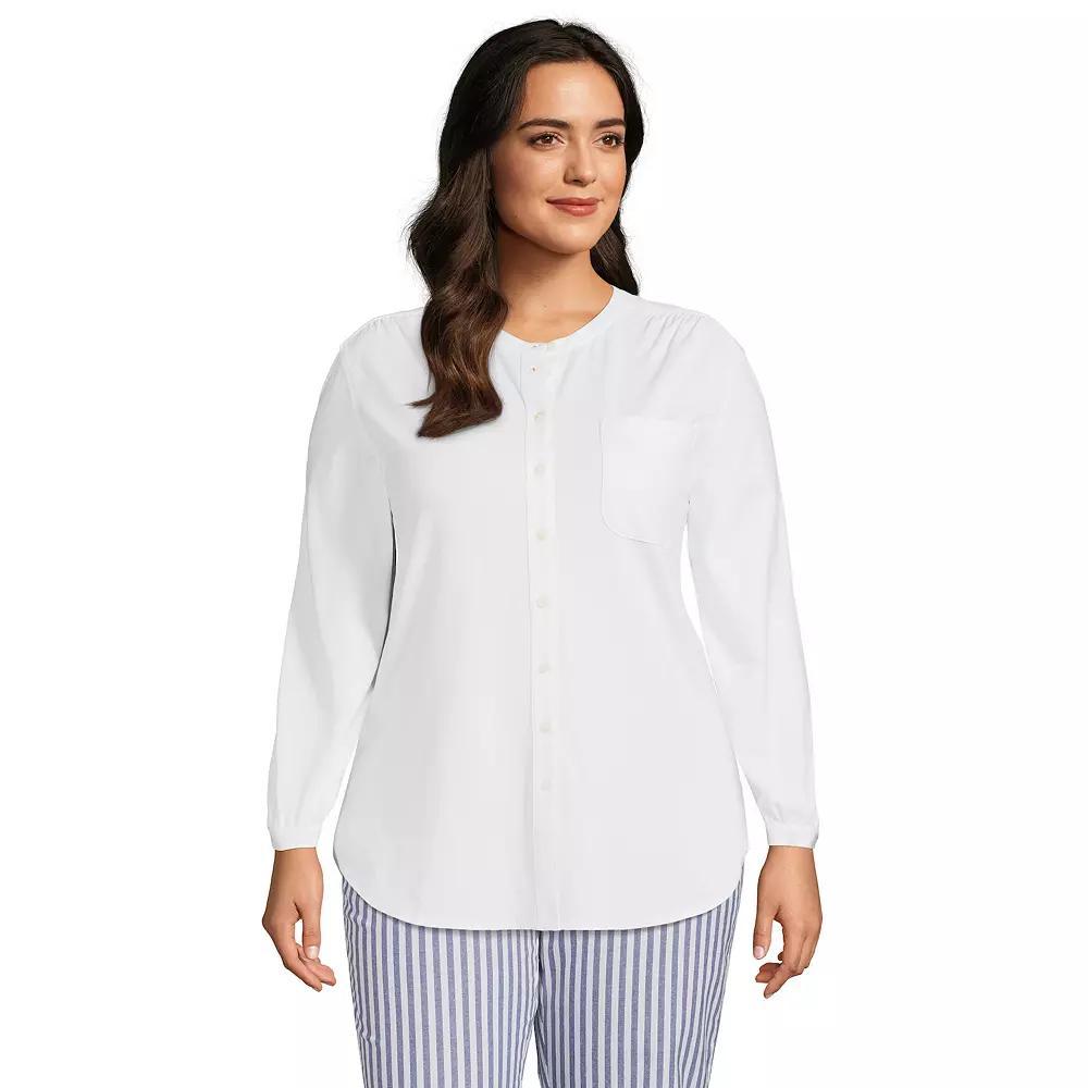 Plus Size Lands' End Long Sleeve Jersey A-line Tunic, Women's, Size: 2XL, Black Product Image