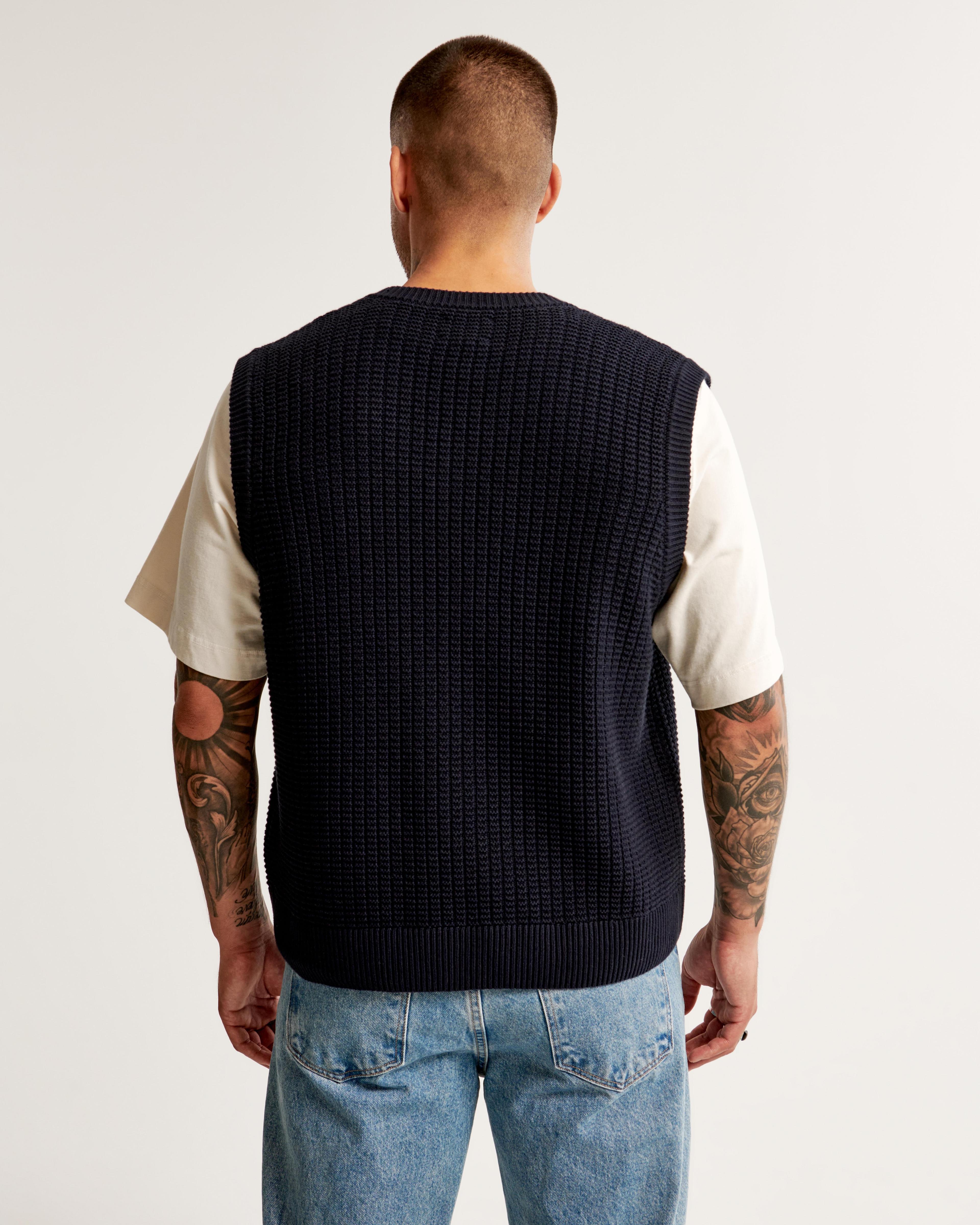 Oversized Stitchy Sweater Vest Product Image