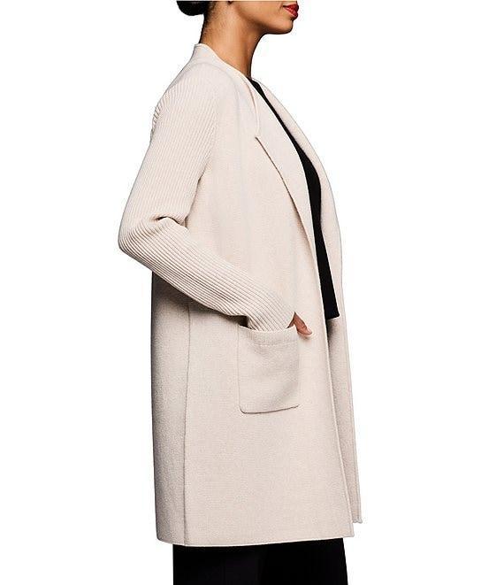 NIC + ZOE Juilette Cashmere Wool Blend Open Front Long Sleeve Coat Product Image