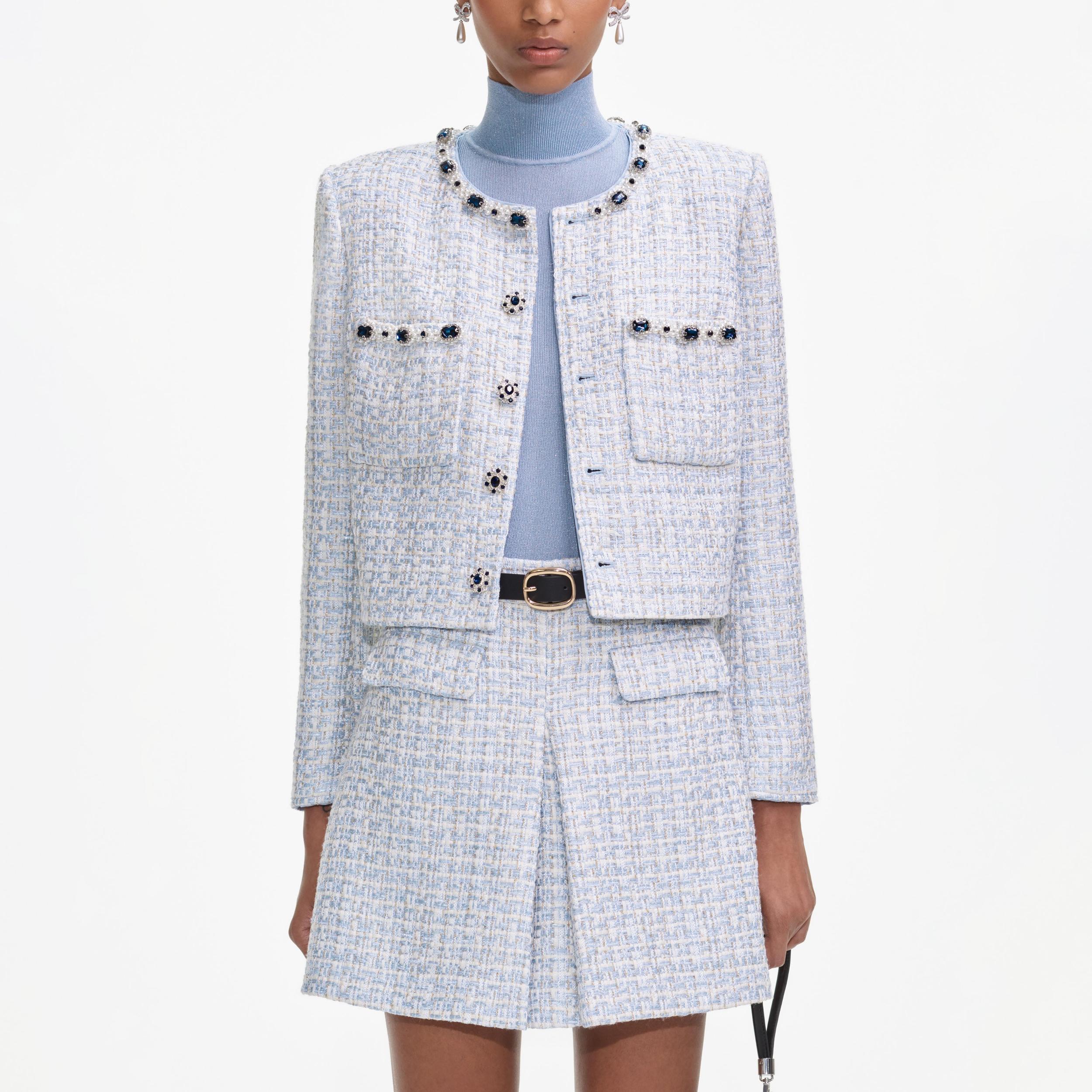 Blue Boucle Jacket Product Image