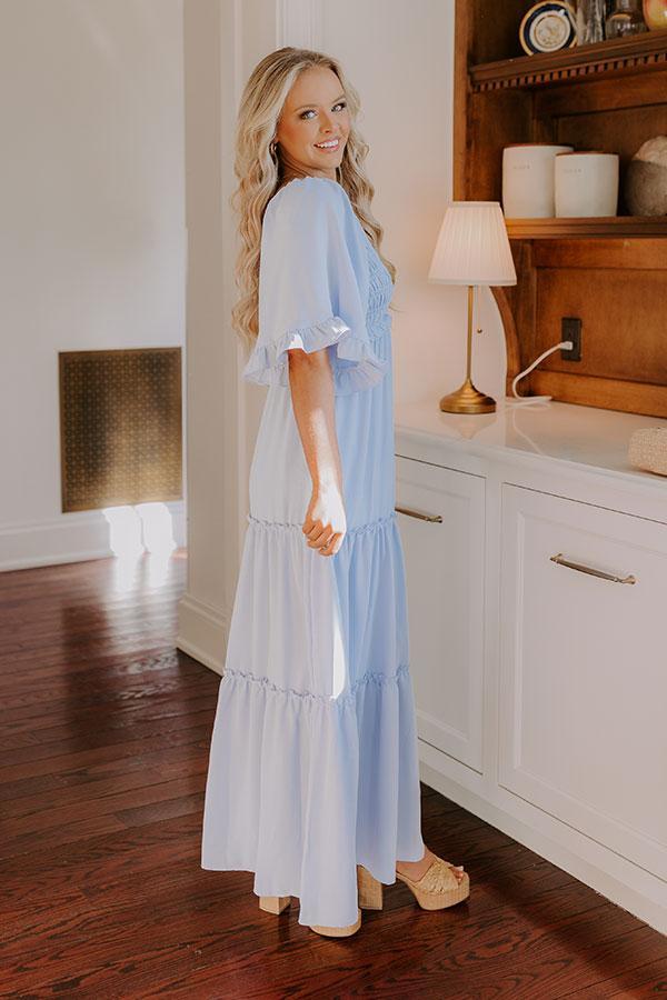 Charming Glance Tiered Maxi Dress in Sky Blue Product Image