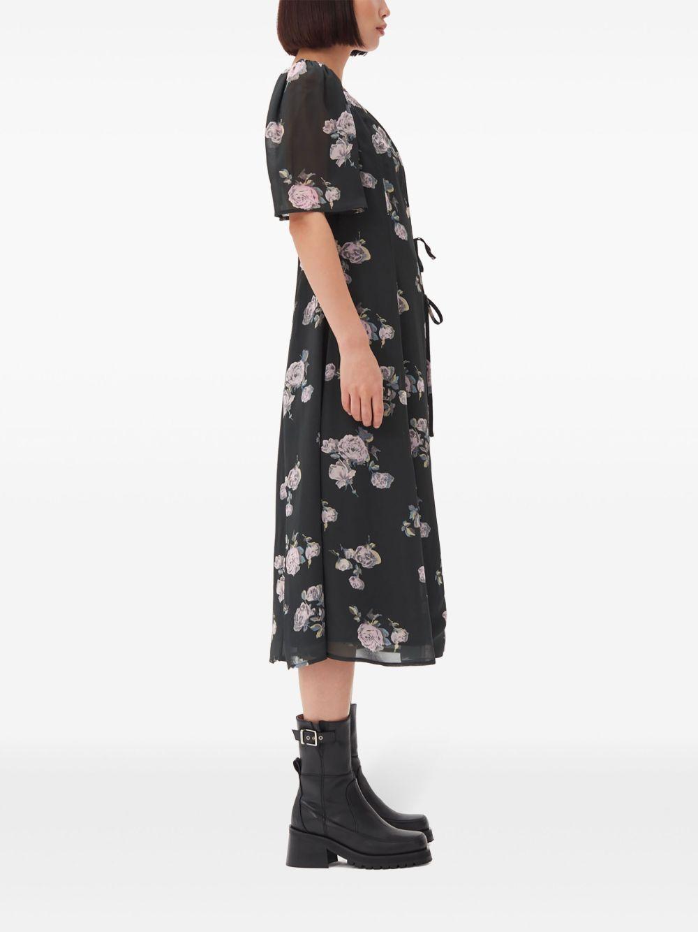 floral-print crepe wrap midi dress Product Image
